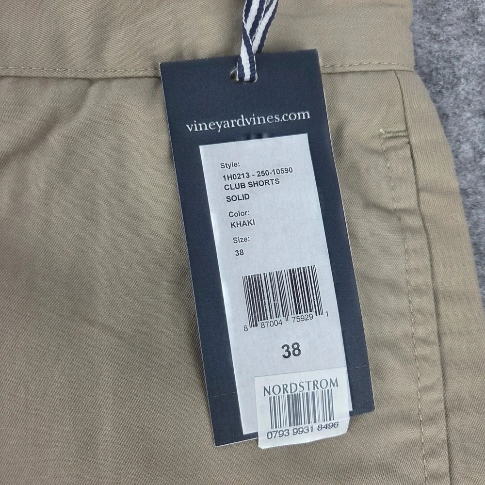 Vineyard Vines Mens 38 Khaki Classic Fit 9 Inch Club Shorts 1H0213-250-10590 NWT